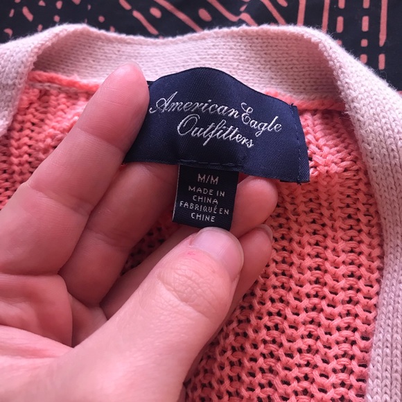 Orange and Cream Cardigan Sweater - Picture 2 of 3